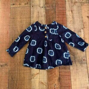 Oshkosh Genuine kids baby girl navy blue long sleeve floral top -18M